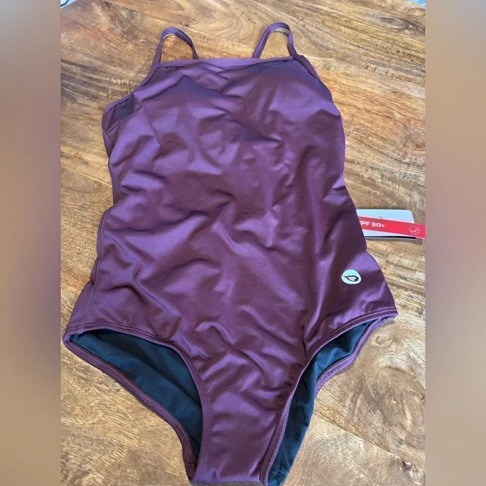 BALEAF Athletic Training Adjustable Strap One Piece Swimsuit size 34 plum/purple